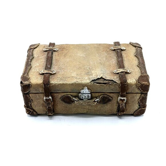 Keypoint Resin Gray/Taupe/Brown Old-looking Suitcase • Paperweight - Picture 1 of 3